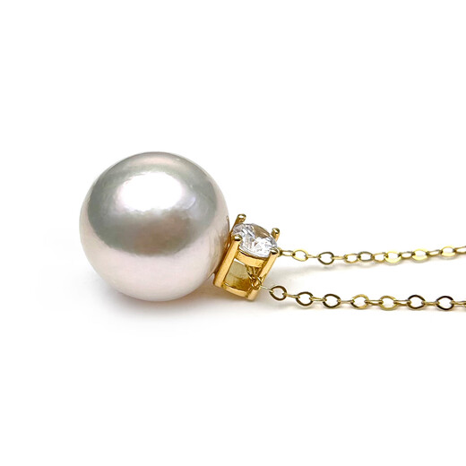 Queen of Pearls Classic Princess Diana Style S925 Silver 12-13mm Freshwater Pearl Pendant for Women Birthday Gift for Wife S925 Silver Yellow Buckle