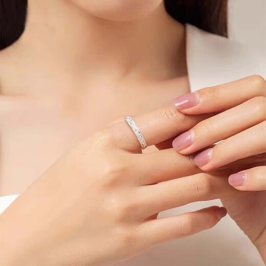 European painting ring for women single girl single open full silver ring 999 sterling silver high-end tail ring plain ring for women 999 silver starry ring light luxury high-opening adjustable