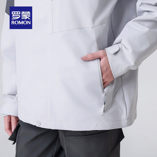 ROMON Outdoor Leisure Jacket Men's 2025 Autumn New Removable Fleece Liner Couple's Mountaineering Jacket Men 7J58659A Black Men's 2XL (180)