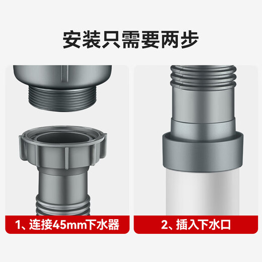 Dezhong kitchen drain pipe, heat-resistant and hot-resistant sink drain pipe, sink sink drain pipe, PP material, durable 45mm universal interface W11 2 pieces
