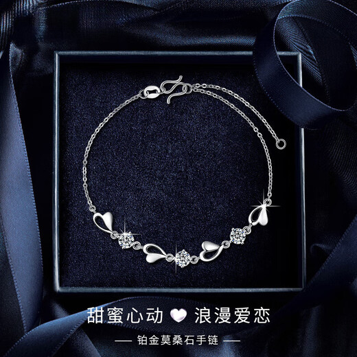 Ji Sifan Light Luxury Platinum Four-leaf Clover Bracelet Female Senior Anniversary Confession Birthday Gift for Girlfriend and Wife Heart-friendly and Practical Lucky Encounter Platinum Bracelet