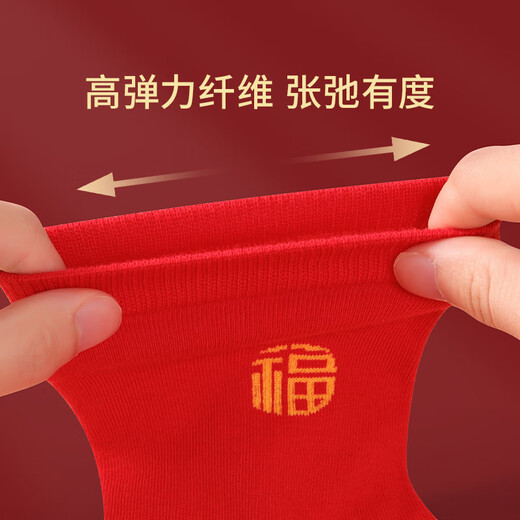 Carbin Koneer zodiac year socks, women's mid-calf socks, men's red cotton socks for the Year of the Snake, new stockings gift box, lucky gift box, big red mid-calf socks, 4 pairs, one size fits all