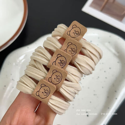 Mother, baby and children's shoe accessories Korean style fashionable bear head rope high elastic rubber band women's hair tie hair tie mixed color 2 pieces 1 pc