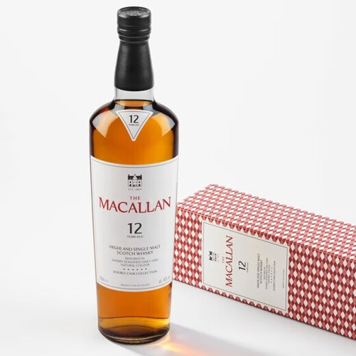 麦卡伦（MACALLAN）12年双雪莉桶 单一麦芽威士忌 700ml 礼盒装 新包装