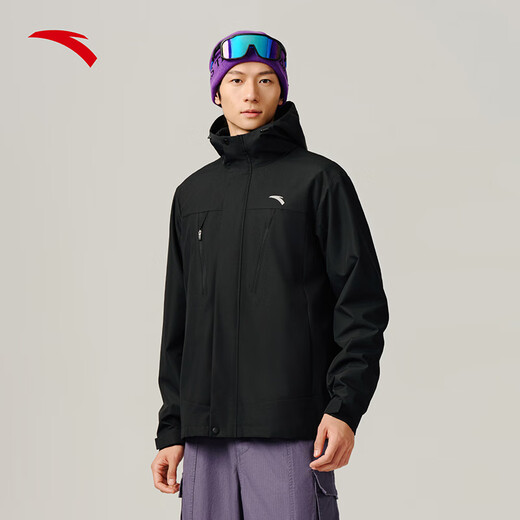 ANTA outdoor polar fleece three-in-one sports jacket men's winter water-repellent woven plus fleece thick jacket top two-piece set