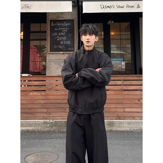 Shannu Jacket Men's Autumn and Winter Assault Padded Thickened Windproof American High Street Flight Suit Broad Shoulder Winter Short Work Jacket J5296 Black XL (Recommended 140-160 Jin Jin equals 0.5 kg)