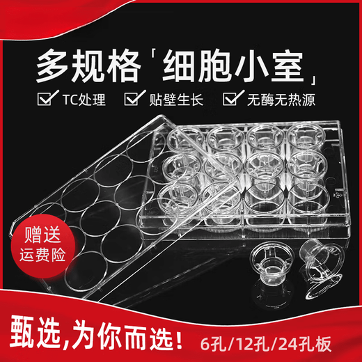 Er Jiangong 6-Well 12-Well 24-Well / Membran-Zell-Kammer-Kulturplatte Transwell 6-Well 3,0um Polyestermembran 14 12-Well 3,0um Polyester PET-Membran 14222