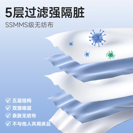 Deyou disposable bed four-piece set portable bed sheet, quilt cover, pillowcase, quilt cover, travel double bedding set, double set, 1 pack, four-piece set