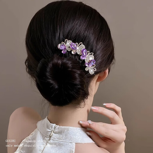 Pearl upside-down comb hairpin for women 2025 new high-end hairpin artifact hairpin high-end hair comb hairpin headdress 11 high-end 2-piece set