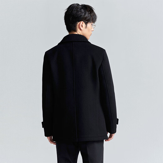 Angel Bird Men's Double-sided Wool Coat Business Casual Pure Wool Jacket KEBS253022U Obsidian Black L-48