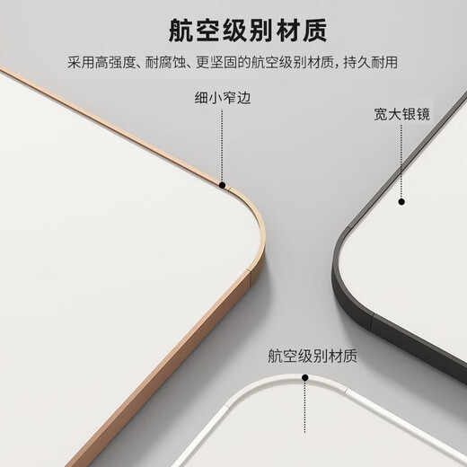 小匠材全身镜穿衣镜家用卧室宿舍网红落地镜铝合金镜子试衣镜白50*158