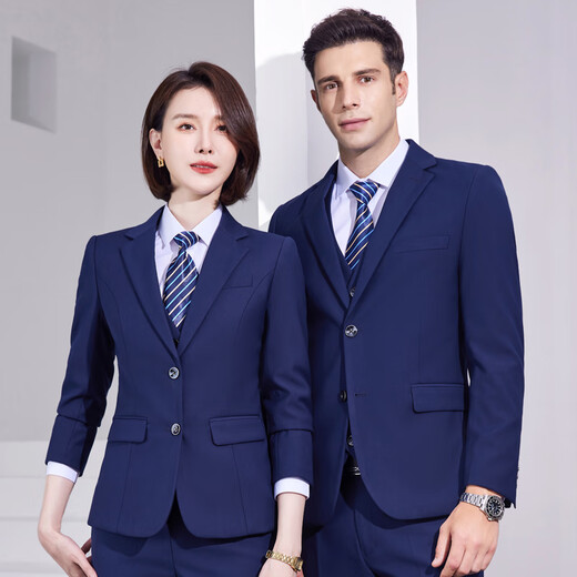 Huawei asks the world Hongmeng Zhixing AITO work clothes suit for men and women dark blue professional suit 4s store work clothes suit royal blue suit + trousers 6XL men's style