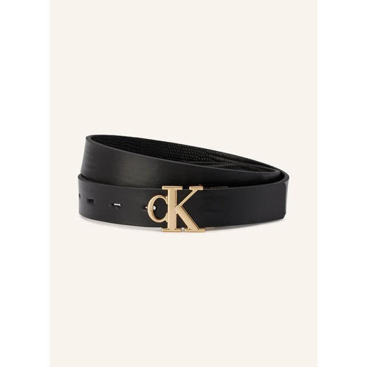 Calvin Klein Women's Belt Girdle Decorative Leather Double-Sided Business Daily Belt Fashion BLACK 90