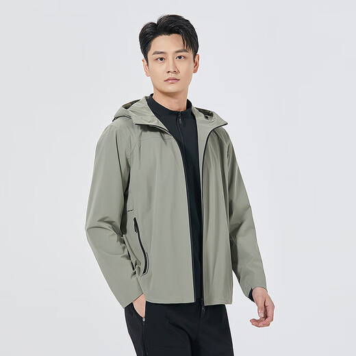 利郎【商场同款】防水风衣男连帽防风通勤户外轻运动外套秋季2025新款 灰绿（25QFY6041Y） XL 175/92A