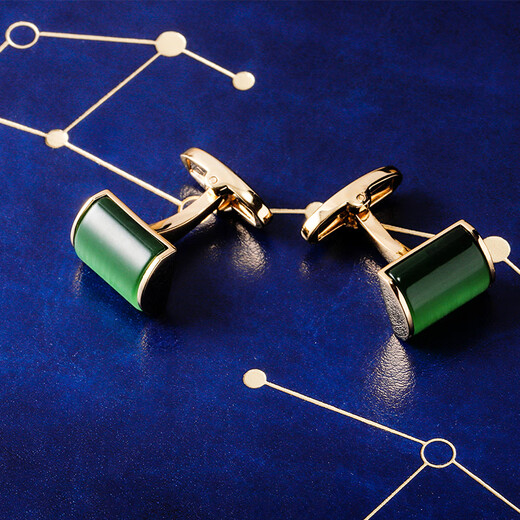 KFLK men's cufflinks French light luxury shirt cuff buttons metal cuff nails high-end shirt green cuff buttons custom lettering green