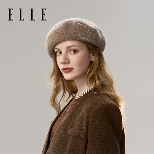 ELLE beret women's autumn and winter elegant octagonal hat retro versatile painter's hat fashionable beret hat one size fits all classic black