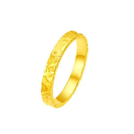 Ming Diamond International 18K Gold Exploding Ice Ring Women's au750 Simple Plain Ring Bracelet for Girlfriend's Birthday Gift