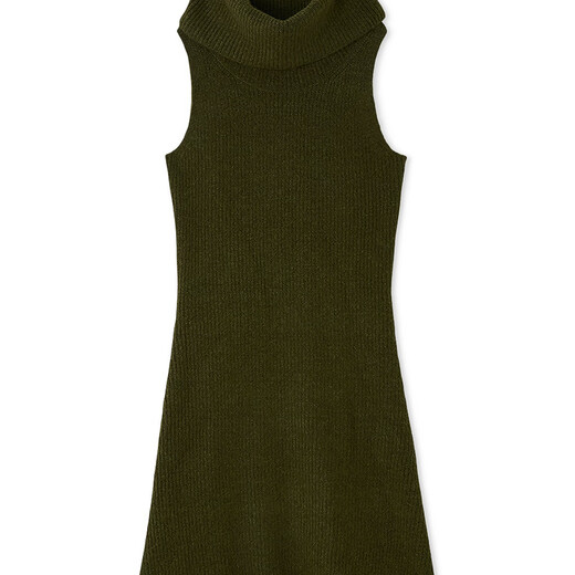 SNIDEL2025 new autumn and winter simple and versatile solid color turtleneck sleeveless knitted dress SWNO254190 off-white one size (F)