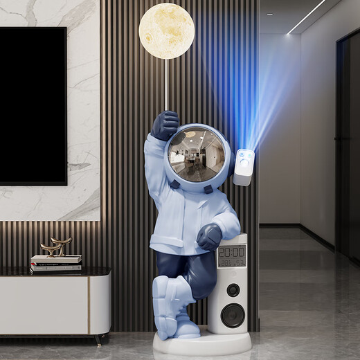 Chenyu astronaut decoration living room floor-standing large astronaut TV cabinet sofa side decoration housewarming gift upgrade Astronaut Ram blue audio starry sky lamp