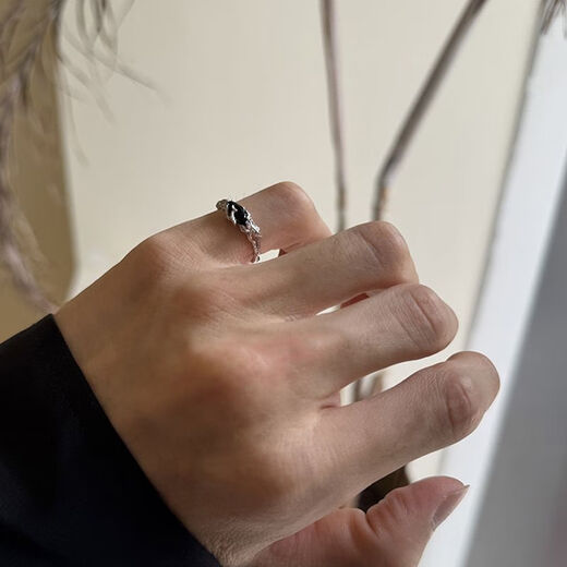 He Jian bow tail ring little finger unique design branch silver tail ring men and women little finger ring niche light luxury high-end open dead branch tail ring opening