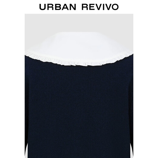 UR HOT 2025 Autumn New Women's College Style Contrast Color Splicing Collar Sweater UYL950236