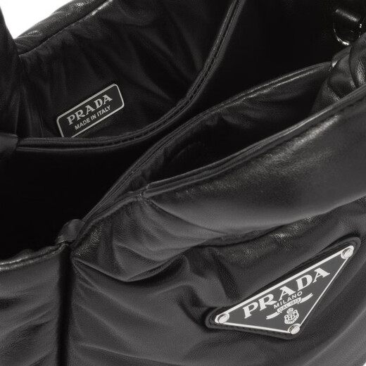 PRADA Enamel-coated Metal Triangle Logo Magnetic Buckle Closure Soft Nappa Leather Handbag Mini Women's Black Basic Pack (Bag + Dust Bag)