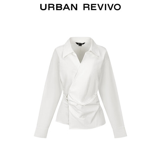 UR2025 Winter New Feminine Pleated Waist Irregular Hem Blouse Shirt UWM250159