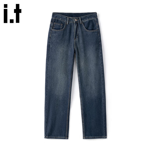 CHOCOOLATEit American retro jeans men's new winter straight loose wide-leg casual pants blue plus velvet 32
