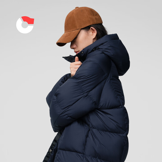 Nanny Goose Down Jacket Women's Mid-Length Thick Warm Casual Versatile Goose Down Jacket Comfortable Hooded Winter NG2791 Shark Gray M /165/88A