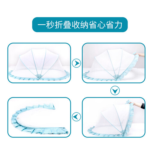 Crib mosquito net cover for newborn children, full-cover universal foldable blackout anti-mosquito cover, yurt green - upgraded blackout folding model (large size - recommended for 0-6 years old) 125*65*65