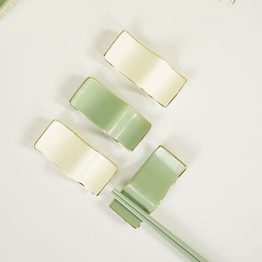ORANGE KING cream style chopstick holder light luxury gold rim chopstick holder dual-purpose public chopstick holder household chopstick pillow ceramic curved chopstick holder - gold rim mixed color 4 pieces
