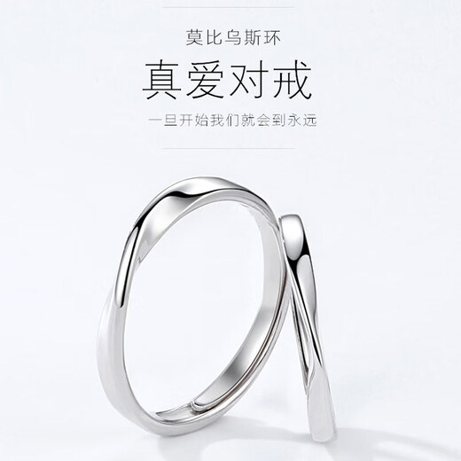 Pt950 platinum ring Möbius couple's ring, plain ring, engagement ring, birthday gift for girlfriend and wife, Möbius ring