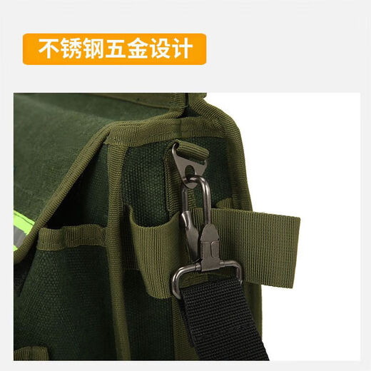 Xianang multi-functional extra large electrician carpentry cross-body tool bag waist bag canvas anti-fading nail bag wallpaper sticker tool bag comes with multi-functional double-layer nail bag length 30*width 19*height 28