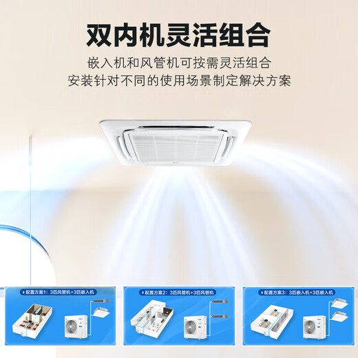 Haier Ceiling Machine Central Air Conditioning Duct Machine One to Two 5 HP Commercial Central Air Conditioning Embedded Ceiling Air Conditioner 1 Level Variable Frequency Heating and Cooling Self-Cleaning Ceiling Machine 5 HP First Level Energy Efficiency One to Two Air Duct + Air Duct