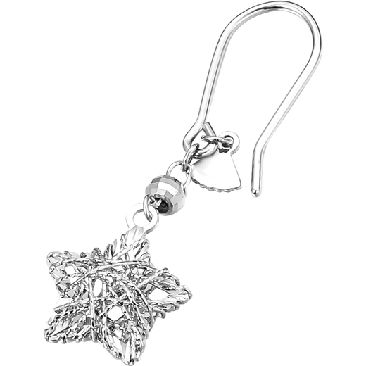 Duozun pt950 genuine platinum earrings for women platinum star ear hook earrings new earrings birthday gift for girlfriend star ear hook 3.06 g (pair)