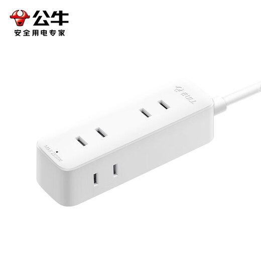 Regleta de toma de corriente BULL, nueva protección de apagado por exceso de potencia estándar nacional, toma de corriente portátil de dos polos, toma de corriente de dos orificios de tres posiciones | 1,8 metros | nueva norma nacional A2300