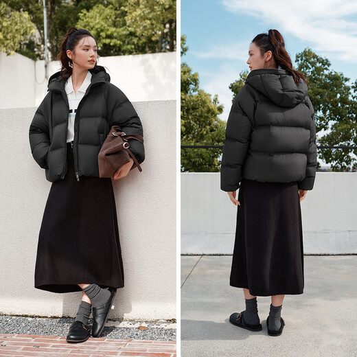 Semir down jacket women's winter 90 down short three-proof bud hood 25 high loft windproof hooded jacket 109725113028