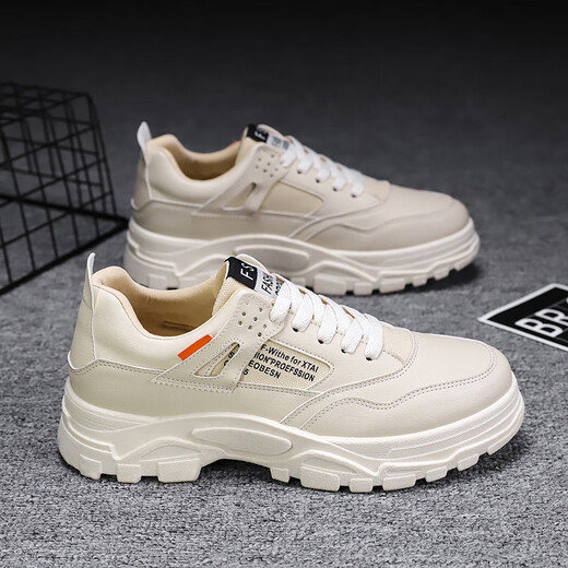 Hongxinger Duckling Erkeke 2025 Autumn Nuevas zapatillas casuales zapatos para hombres zapatos zapatos blancos zapatos de papá hy1289 en blanco y negro capa 44