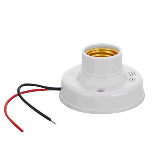 Gongtai sound and light control lamp holder lamp mouth E27 screw corridor induction energy-saving lamp holder switch round lamp holder GT-SK-E27