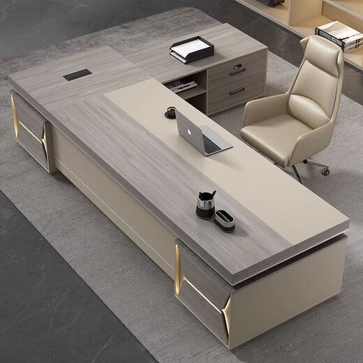 Boss table office desk and chair combination office table simple modern manager CEO executive desk office furniture 1.8 meters boss table single cabinet