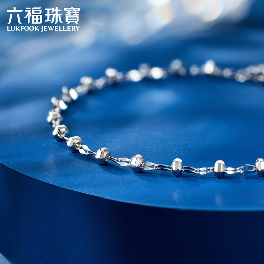 Lukfook Jewelry Platinum 950 Hexagonal Turned Beads CNC Craft Platinum Bracelet Price HEP0001DS 2.88g (including labor cost 363 yuan)