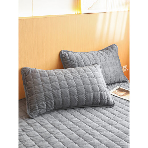 Mengjie Home Textiles 2025 New Winter Class A Baby Velvet Quilted Sheet Baby Velvet Sheet Three-piece Set Milk Velvet Bed Starry Sky Gray Single Sheet 90cm*200cm