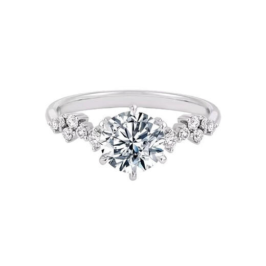 I Do platinum PT950 diamond ring Xingmeng 1 carat cultivated diamond proposal engagement wedding ring gift for girlfriend and wife Xingmeng 50 points diamond opening adjustable