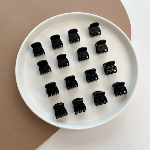 Small Princess Hair Clip Hairpin Hairpin Hairpin Women's Claw Clip Autumn and Winter Shark Clip Mini Black Bangs Frosted Style 12 Pack