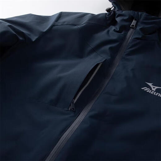 Mizuno Outdoor Jacket Men's Couple Hooded Jacket Windproof Waterproof Top Casual Mountaineering Jacket Black L