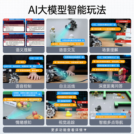 Huaner ROS2 robot ROSOrin multi-modal AI large model 3D depth vision SLAM mapping navigation voice interaction Jetson nano Raspberry Pi smart car three-in-one chassis standard version Jetson Nano (4G)