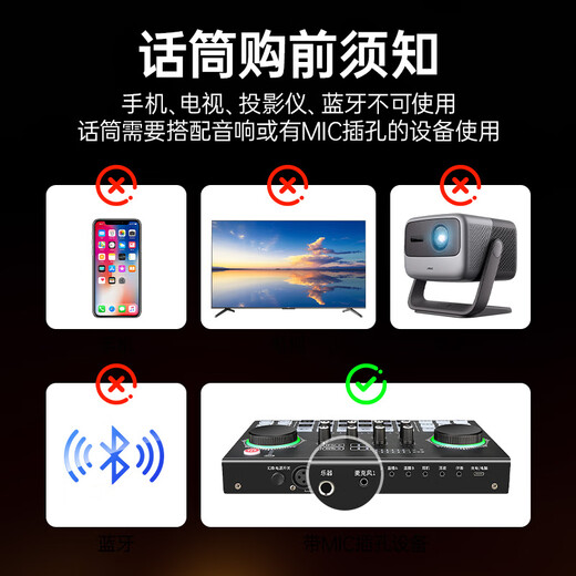 Jinzheng Rechargeable Wireless Microphone Wireless Microphone One to Two K Song Professional Singing Handheld Microphone Universal Home KTV Audio Speaker Special Double OK-12S Gold