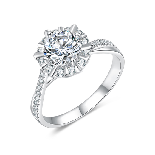 Dazhijia cultured diamond platinum ring Ionia twist arm claw 1 carat diamond ring as a proposal gift for girlfriend NGTC certificate