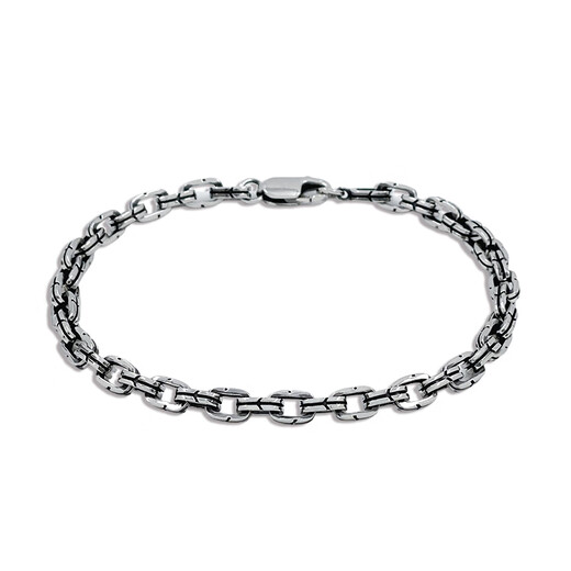 Zhaoliang Double Ring Platinum Bracelet Men's PT950 Platinum Solid Bracelet Fashion Trendy Versatile Birthday Gift for Boyfriend 22.75g Length 20cm Width 6mm