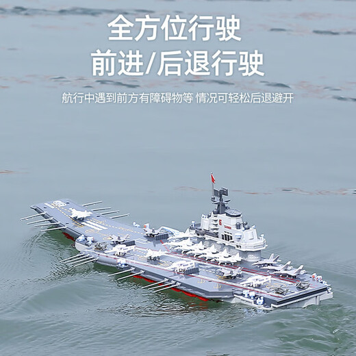 Ferngesteuerter Flugzeugträger Fujian-Schiff, militärisches Kriegsschiff, Wassersimulation, Kriegsschiff, drahtlose Fernbedienung, Modellschiff, Kinderspielzeug, Geschenk, 68 cm, gesteuerter Flugzeugträger, kann ferngesteuert ins Wasser gestartet werden